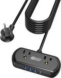 SUPERDANNY Mini Surge Protector, 2 Wide-Spaced Outlets Power Strip by SUPERDANNY