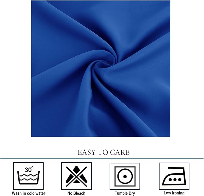 Diraysid Royal Blue Grommet Blackout Curtains - Image 5