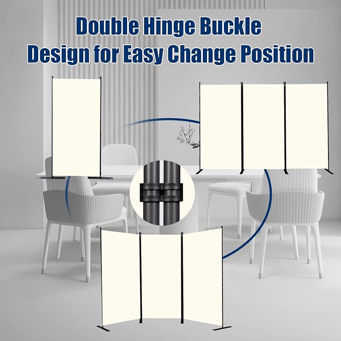 Room Divider 3 Panel-102''Wide, 6FT Room Dividers and Folding Privacy Screen | - Image 5