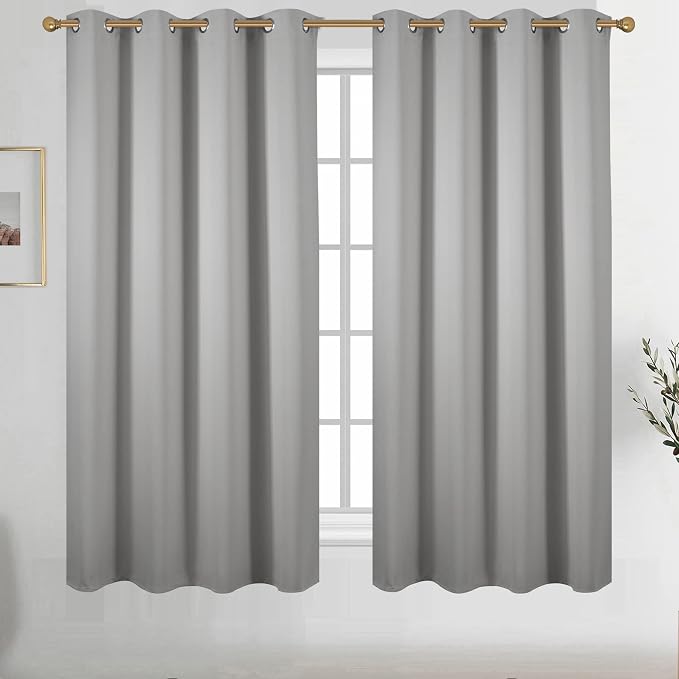 Diraysid Light Grey Grommet Blackout Curtains by Diraysid%2C+refresh+your+life