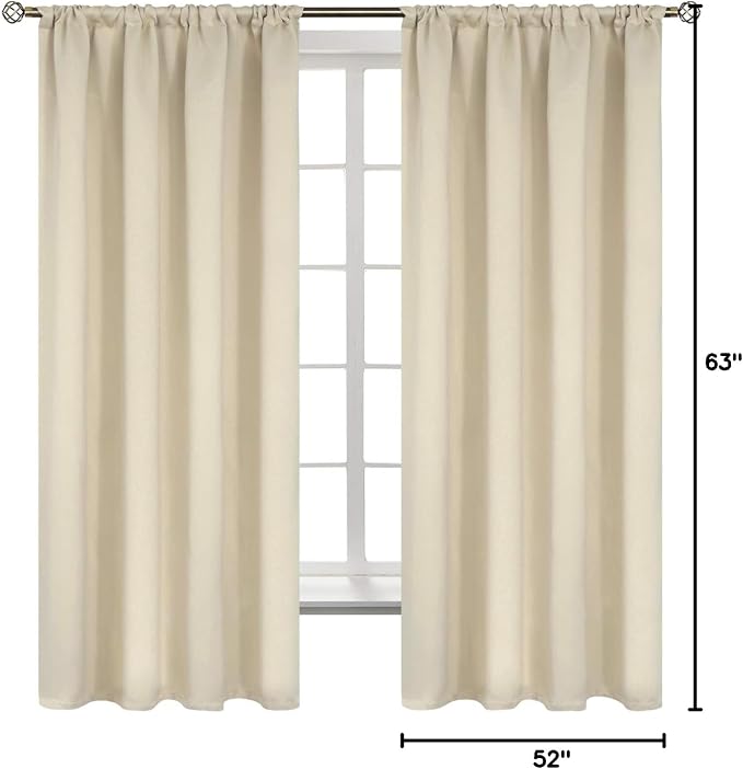 BGment Beige Room Darkening Curtains - Image 9