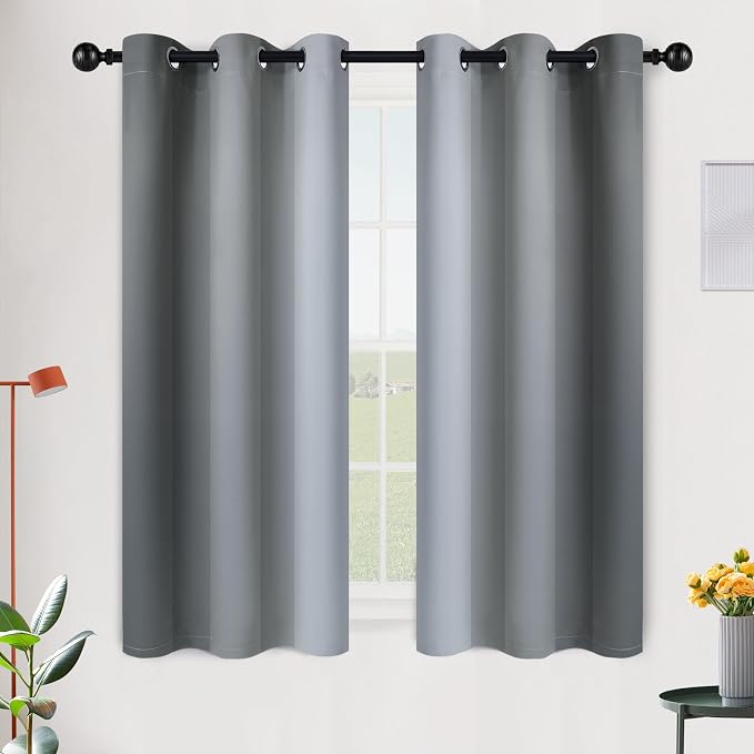 SimpleHome Ombre Grey to Grey White Curtains by SimpleHome