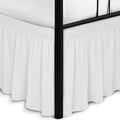 Biscaynebay Wrap Around Bed Skirts with Split Corners for King Beds 15" Drop, White Adjustable Elastic Dust Ruffles Easy Fit Wrinkle Resistant Silky Luxurious Fabric Machine Washable