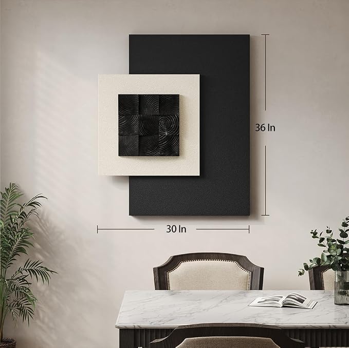 Cuspin Large 3D Wood Textured Wall Art, Abstract Minimalist Geometric Wooden - Image 8