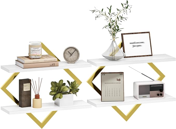 Floating Shelves for Wall, 2-Tier Hanging Shelves, for Living Room by Choezon
