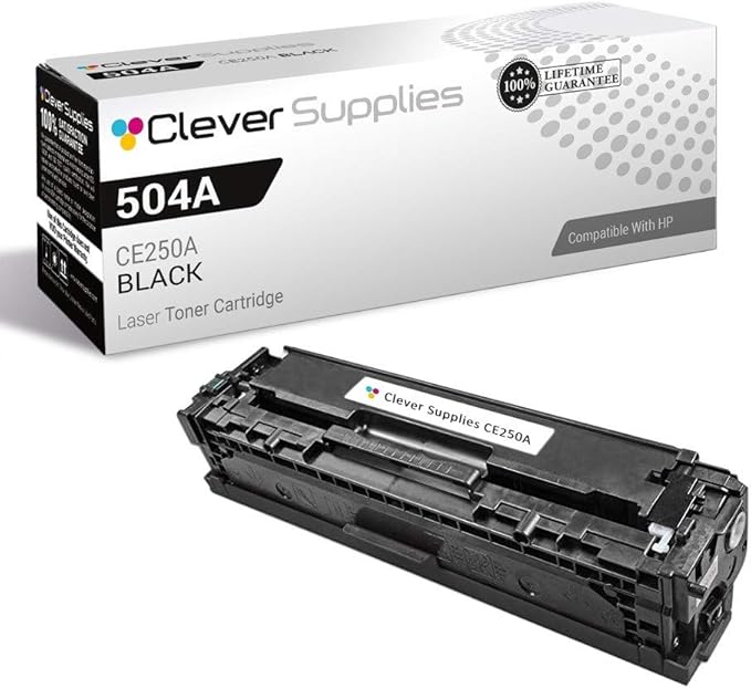 CS Replacement Toner Cartridge Compatible with HP CP3525x CE250A Black 504A Color CM3530 CM3530FS CP3525 CP3525N CP3525DN CP3525X CP3520 CM3530FS MFP CM3530MFP
