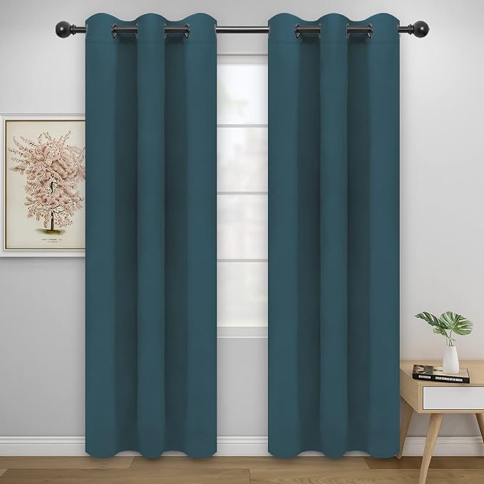 Easy-Going Thermal Grommet Blackout Curtains, 2 Panels 42x84 in, Noise Reduction by Easy-Going