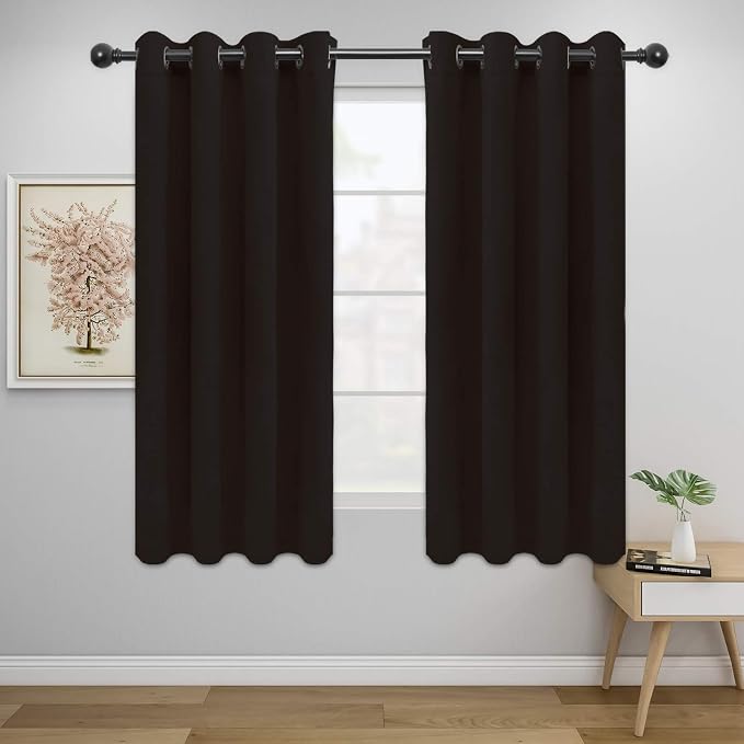 Easy-Going Thermal Grommet Blackout Curtains, 2 Panels 52x63 in, Dark Brown | by Easy-Going