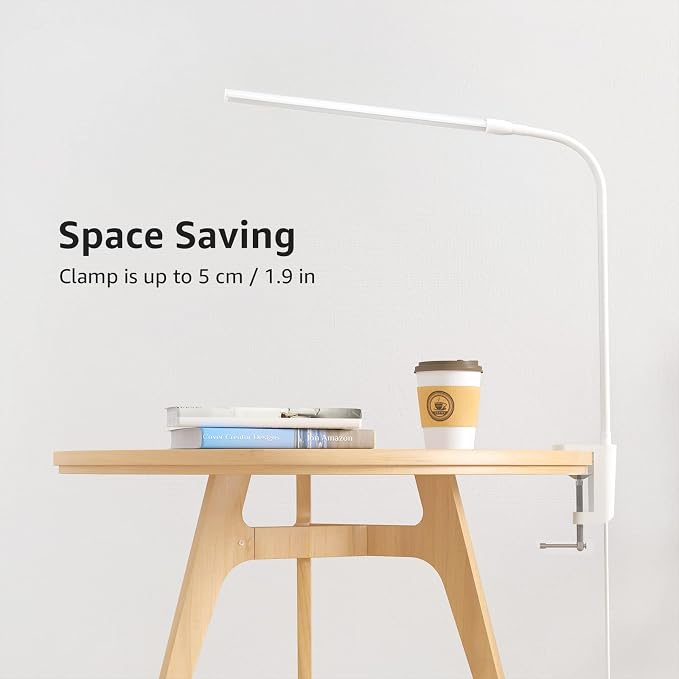 Lepro Small Desk Lamp with Clamp, LED Reading Lamps, Dimmable USB Clip on Desk - Image 8