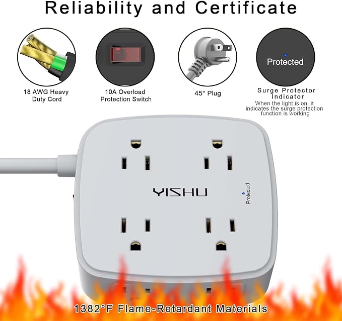 6 Ft Surge Protector Power Strip - Image 6