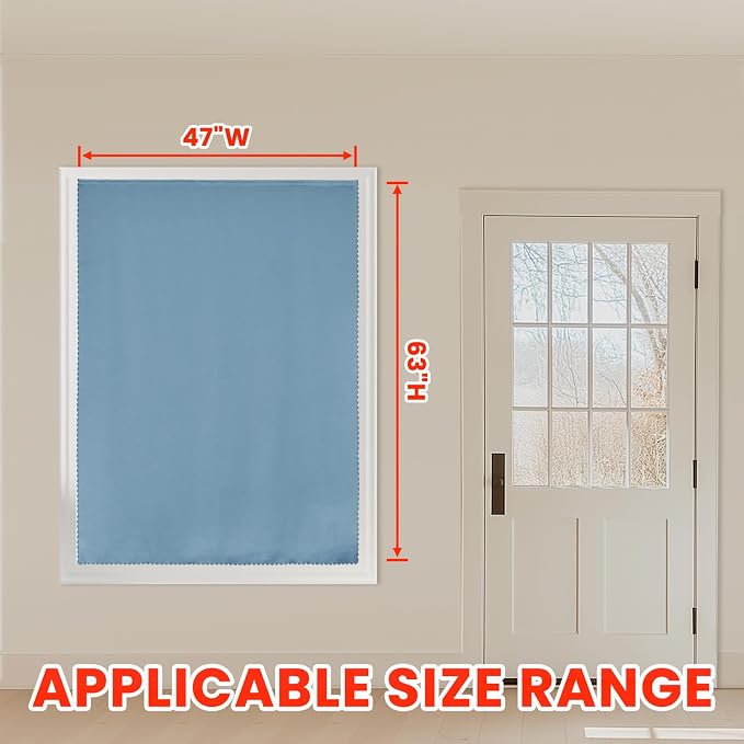 AJAZZ 100% Window Blinds Blackout Portable Black Out Curtains Adhesive Curtains - Image 8