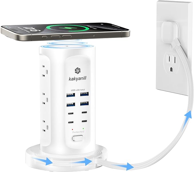 Kakyanill 30W USB Charging Station, Power Strip Tower by kakyanill