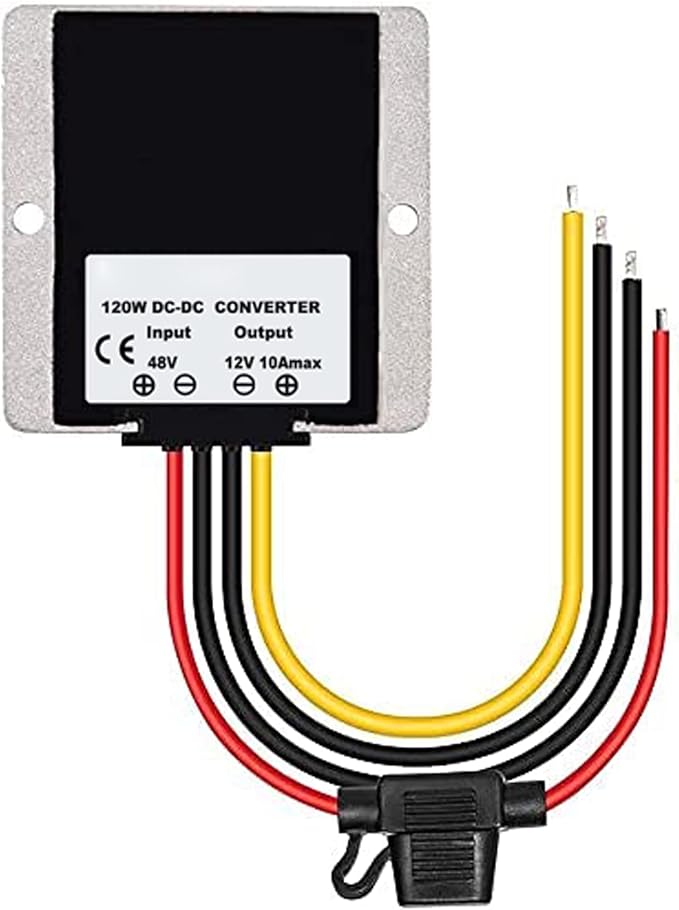 MGGi DC Voltage Converter Regulator 36V 48V Step Down to 12V 10A 120W, Waterproof Voltage Reducer, High-Power Power Supply Module Buck Transformer, for Golf Cart, forklifts, Car