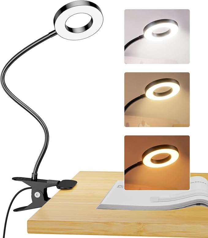 Clip on Light 5W Desk Lamp, Eye Caring Reading Light by LINTYLE