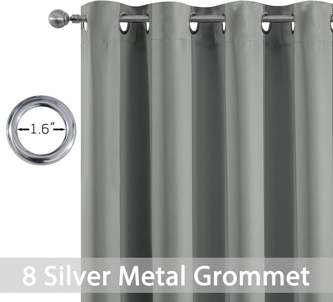 Yakamok Room Darkening Curtains 52x63 inch Length Dove Grey-Living Room | 2 - Image 2
