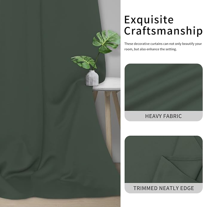Easy-Going Thermal Grommet Blackout Curtains, 1 Panels 100x84 in | Greyish Green - Image 5