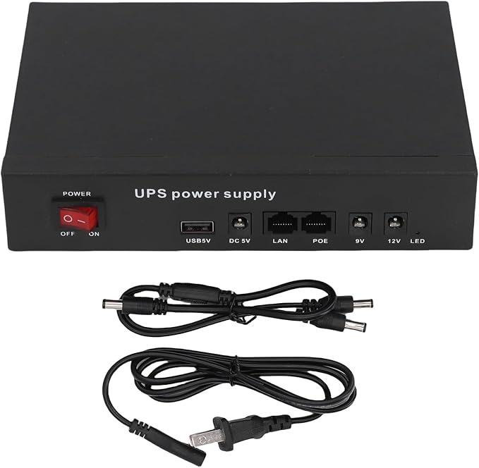 UPS Power Supply 12000mAh DC5V9V12V POE24V Output Uninterruptible Battery Backup for Household Appliances
