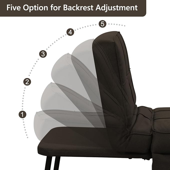 Sofa Bed, Convertible Couch Chair 4 in 1 Multi-Function Modern Folding Ottoman - Image 6