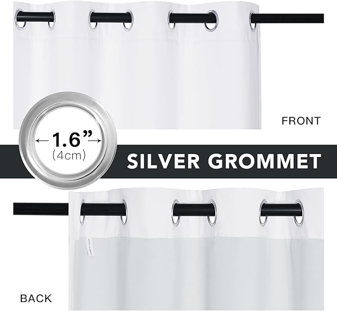 RYB HOME Dustproof Curtains for Large Window, Soundproof Thermal Insulated Blackout Curtains for Sliding Glass Door Furance Office Dorm Bedroom Living Room, White, W62 x L84 inch, 2 Panels