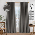 MIULEE 100% Blackout Curtains Linen Curtains 96 Inches Long, Dark Gray | 2 by MIULEE