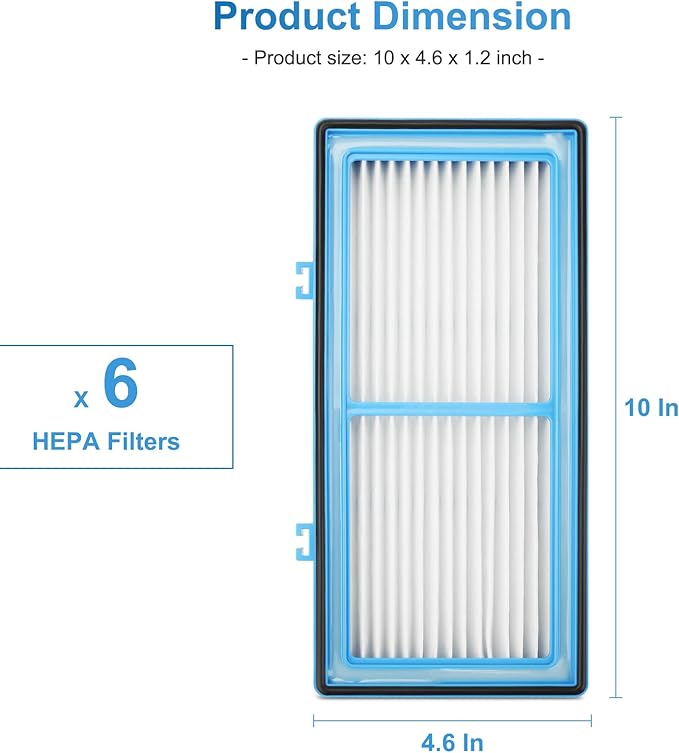 Extolife 6 Pack AER1 Filter Replacement for Holmes AER1 Series, HAPF30AT Total Air HEPA Type Filter for Replacement Parts # HAPF300AH-U4R, HAP242-NUC