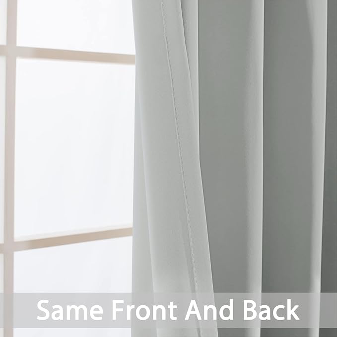 Yakamok Room Darkening Curtains 42x72 inch Length Light Grey-Living Room | 2 - Image 6