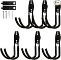CRXCRC Garage Hooks, 6 Pack Large Round Wall Hooks for Hanging Heavy Duty Ladders, Bikes, Tools Ideal for Garage, Garden, Basement Utility Room Storage (Black)