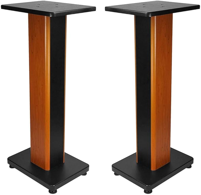 Rockville RHT28C 28" 2-Tone Bookshelf Speaker Stands Surround Sound Home Theater