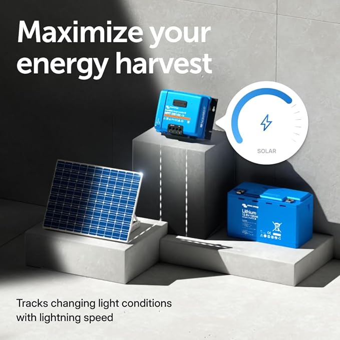 Victron Energy SmartSolar MPPT Tr Solar Charge Controller (Bluetooth) - Charge Controllers for Solar Panels - 250V, 60 amp, 12/24/36/48-Volt
