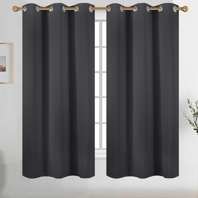 Diraysid Charcoal Grey Grommet Blackout Curtains by Diraysid%2C+refresh+your+life