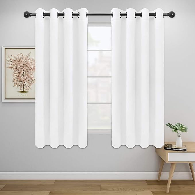 Easy-Going Thermal Grommet Curtains, 2 Panels 52x63 in, Noise Reduction by Easy-Going