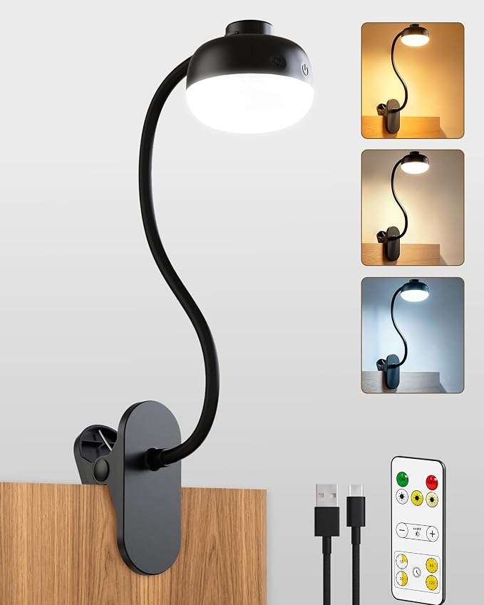 Pebble-Shaped Clip on Reading Light by Unknown
