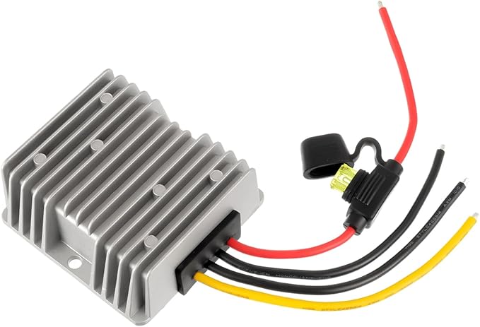 JAMHER 12V 240W Golf Cart 48V 36V to 12V Waterproof Converter Voltage Regulator Reducer Transformer with 20A Fuse for Golf Cart Club Car LED Lights