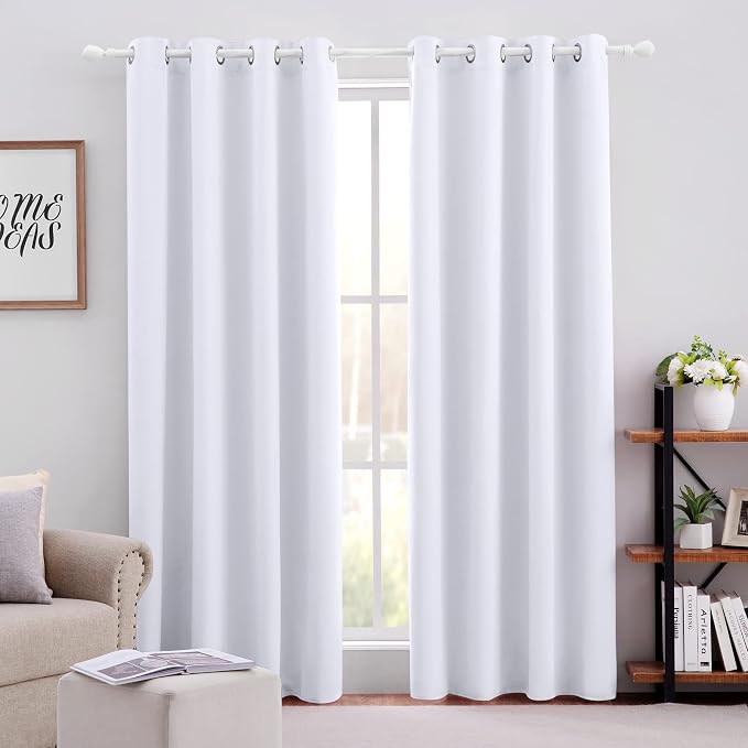 HOMEIDEAS Greyish White Blackout Curtains by HOMEIDEAS