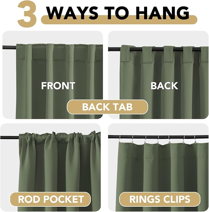 H.VERSAILTEX Blackout Curtains Thermal Insulated Window Treatment Panels Room - Image 4