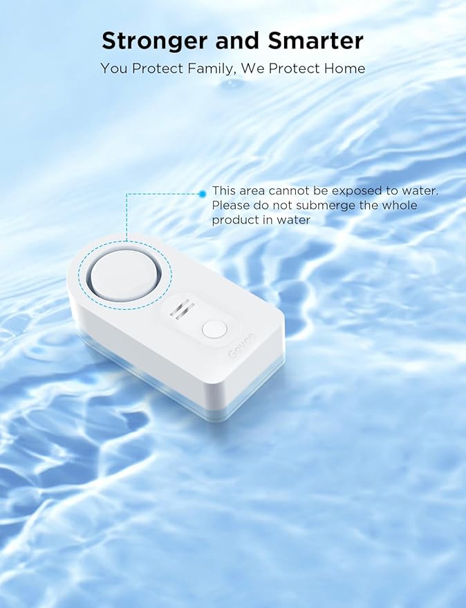 Govee WiFi Water Leak Detector 3 Packs, Leak Alert with Remotely Email/APP Push and Sound Alarm, Smart Water Sensor with 100dB Adjustable Alarm, Suit for Home and Basement