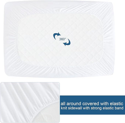 10 Pack Mattress Protector Twin Waterproof Mattress Topper Pad Cover Bed Sheets Fitted up - 14" Soft & Breathable Terry, Noiseless & Machine Washable Mattress Protector