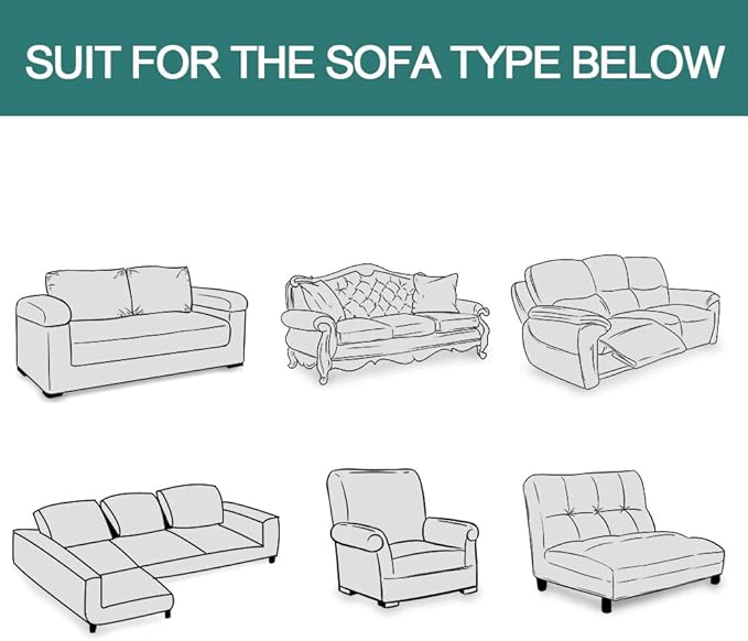 MYSKY HOME Couch Cover Sofa Covers for 3 Cushion Couch Sofa Protector Sectional Sofa Couch Cover for Pets Sofa Throws Living Room Geometrical Sofa Slipcovers for Dogs (XXX-Large, 91" x 150", Grey)