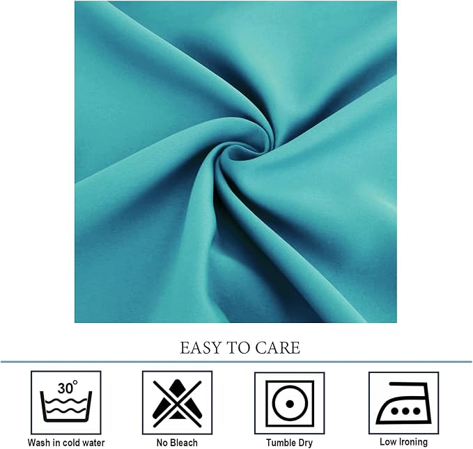 Diraysid Teal Grommet Blackout Curtains - Image 4