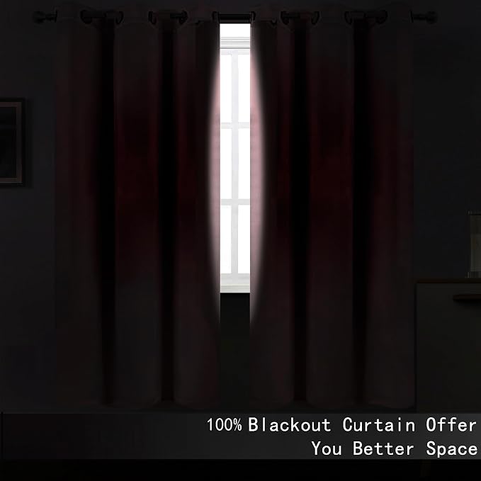 100% Blackout Curtains 40 x 63 Inches Long Thermal Insulated Baby Pink Curtains - Image 4
