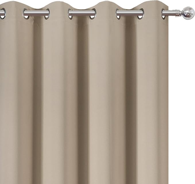 Khaki Thermal Blackout Curtains/52 x 95 Inch/Set of 2 Panels Room Darkening - Image 6