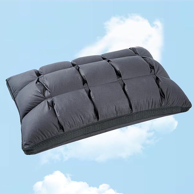 YOUR MOON Soft Pillow Standard for Sleeping, Super Soft Support Down Alternative Pillow, 100% Cotton Shell Luxury Comfy Fluffy Bed Pillows for Sleep(Gray)