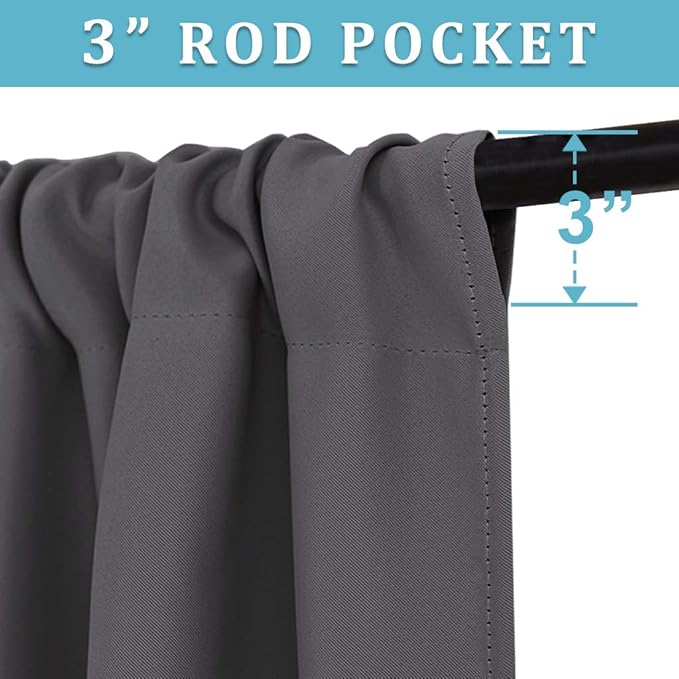 RYB HOME 2 Panels Blackout Doorway Curtains | Thermal Insulated, Rod Pocket - Image 4