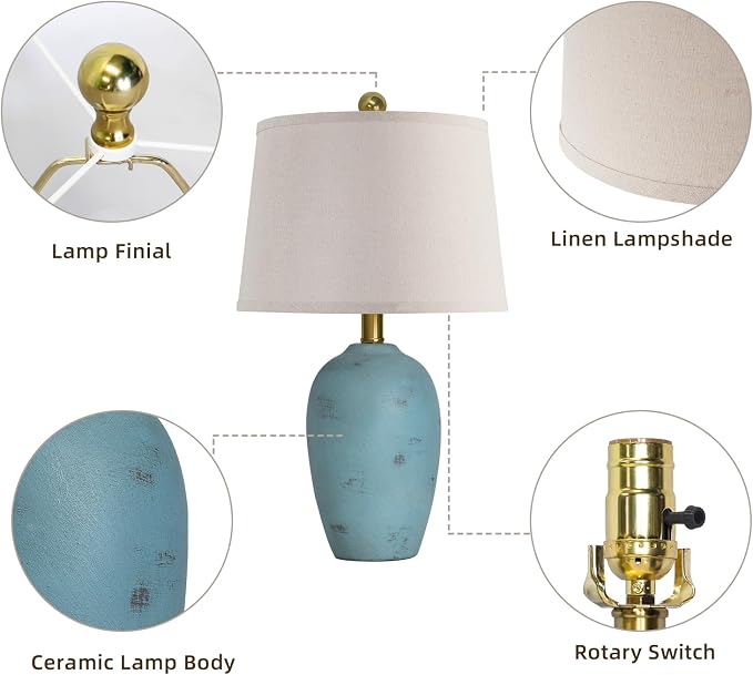 AIEAMPDO 21'' Set of 2 Coastal Small Ceramic Lamps - Image 8