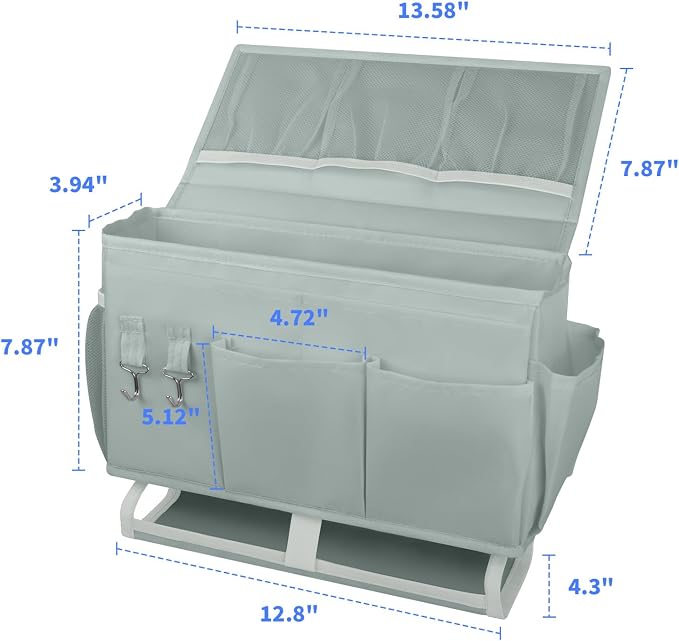 2Pcs Bedside Caddy for Dorm Bed Bedside Organizer, Bedside Storage - Image 3