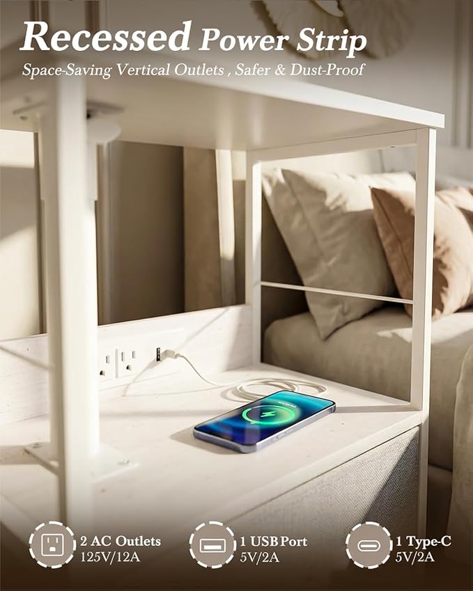 Faesun Swivel Lift Top Nightstand - Image 4