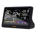 POWERTEC AD1001 Air Quality Monitor with 7” LCD Display – Multi-Sensor CO₂, PM2.5, PM10, HCHO, TVOC Detector, NDIR Sensors, Rechargeable Indoor/Workshop Air Monitor