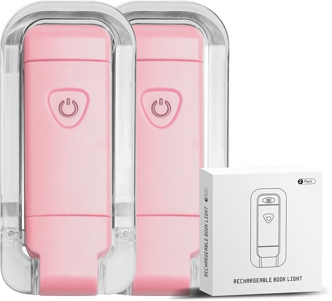 EGWASER Book Light for Reading in Bed, USB Rechargeable Clip on Book Lights by EGWASER