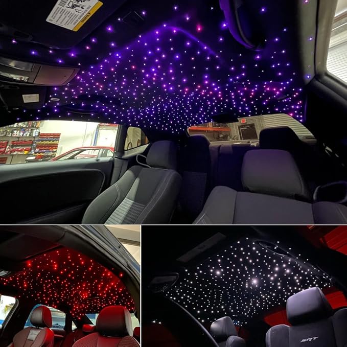 AMKI 16W Bluetooth Twinkle Fiber Optic Star Ceiling Lights Lamp Kit, LED RGBW Engine Driver APP/Remote Control (430pcs(0.03in+0.04in+0.06in)9.8ft)