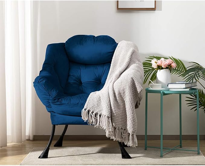 HollyHOME Lazy Chair with Armrest and Side Pocket, Comfy Accent Lounge Chair - Image 4